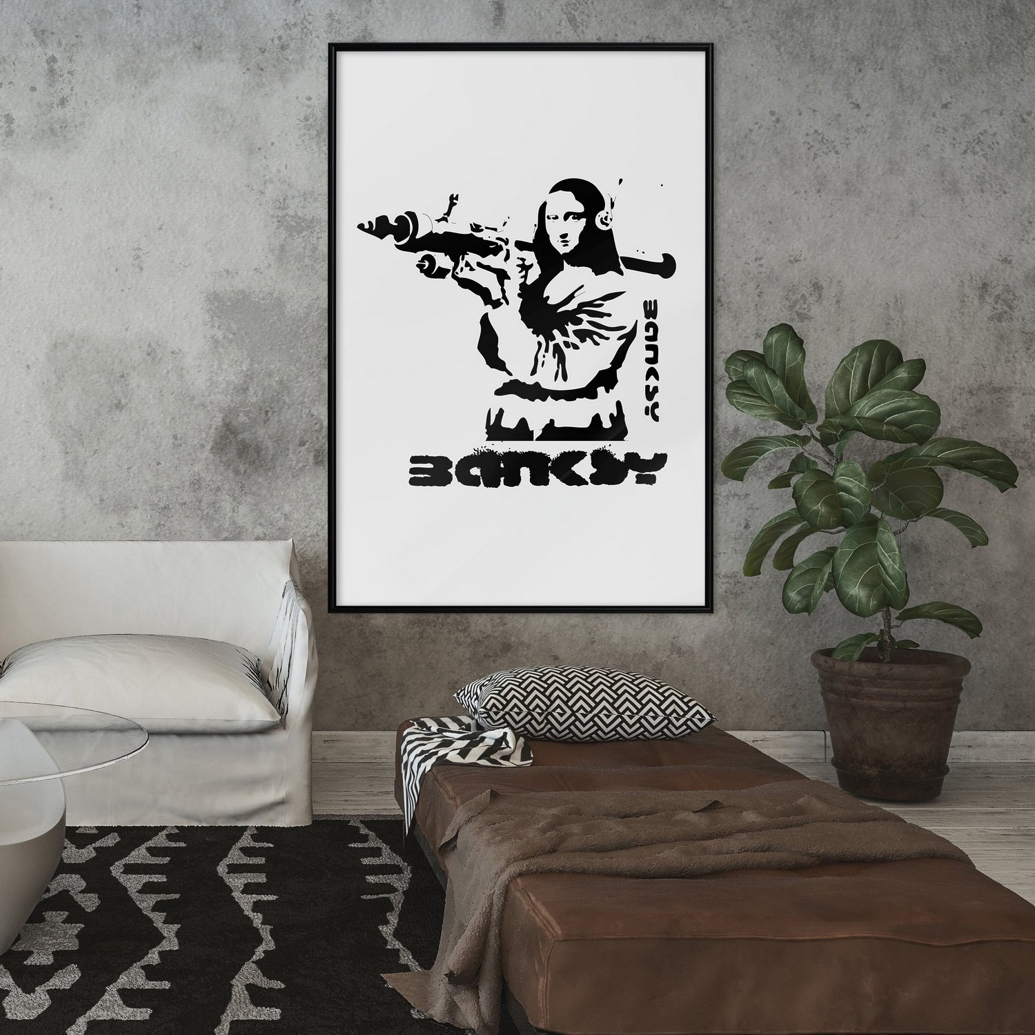 Poster Artgeist Affisch Mona Lisa with a Bazooka