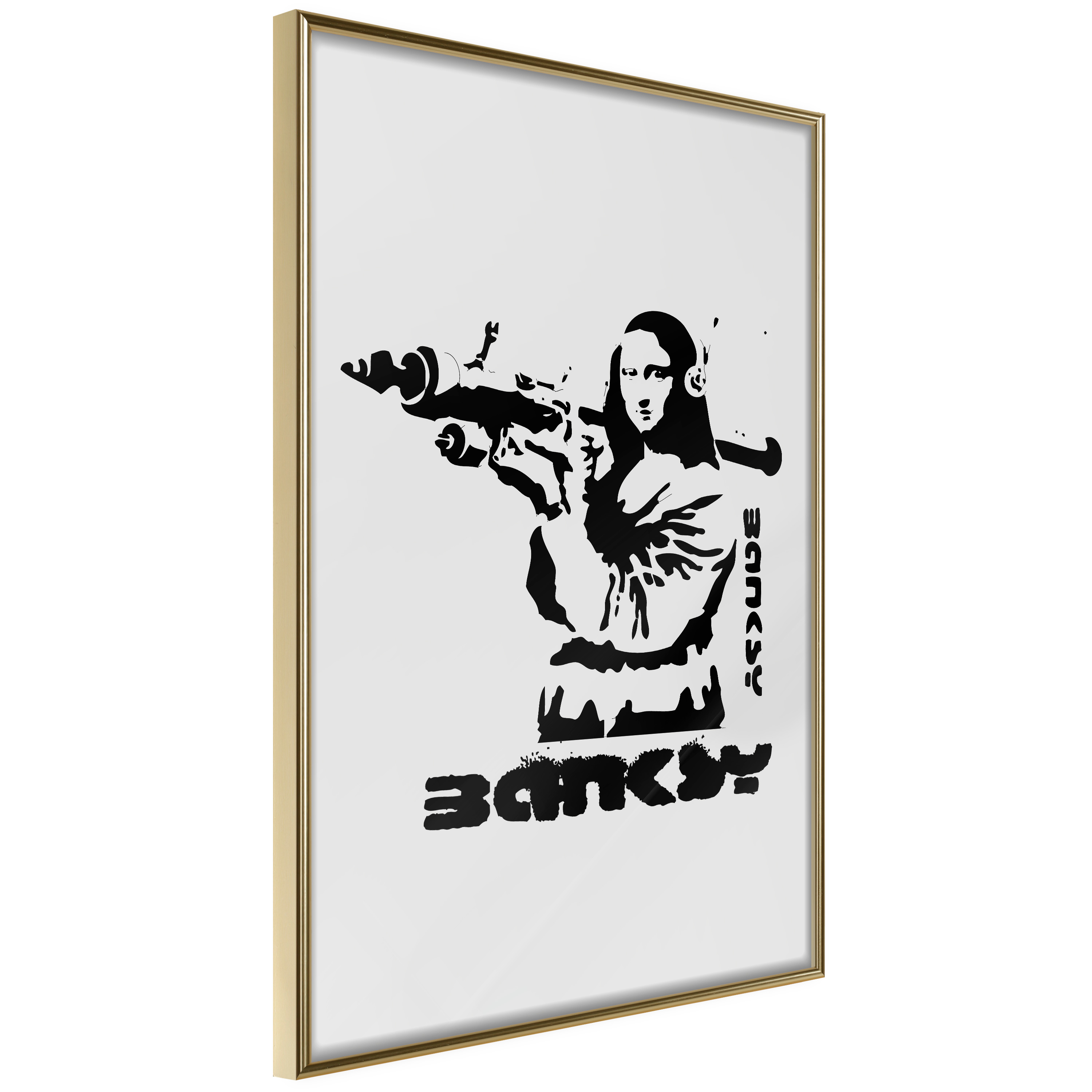 Poster Artgeist Affisch Mona Lisa with a Bazooka
