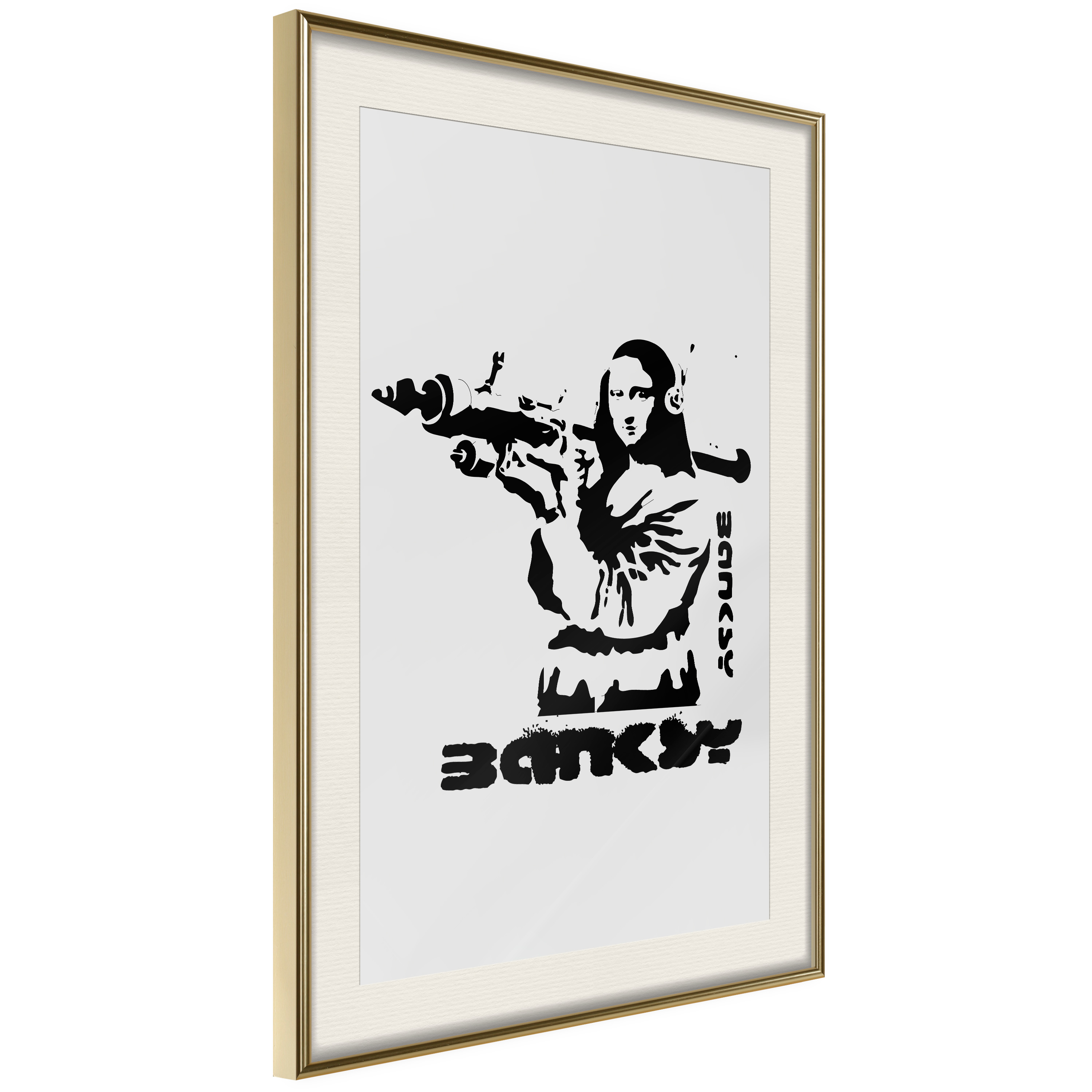 Poster Artgeist Affisch Mona Lisa with a Bazooka
