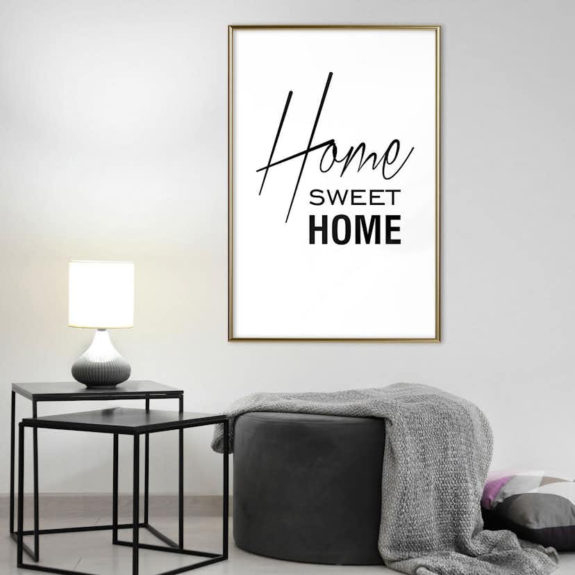 Poster Artgeist Affisch Black and White Home Sweet Home