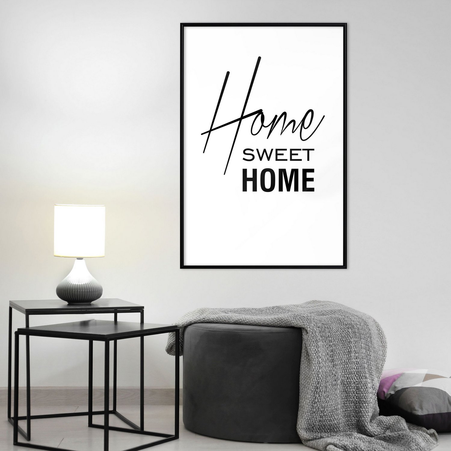 Poster Artgeist Affisch Black and White Home Sweet Home