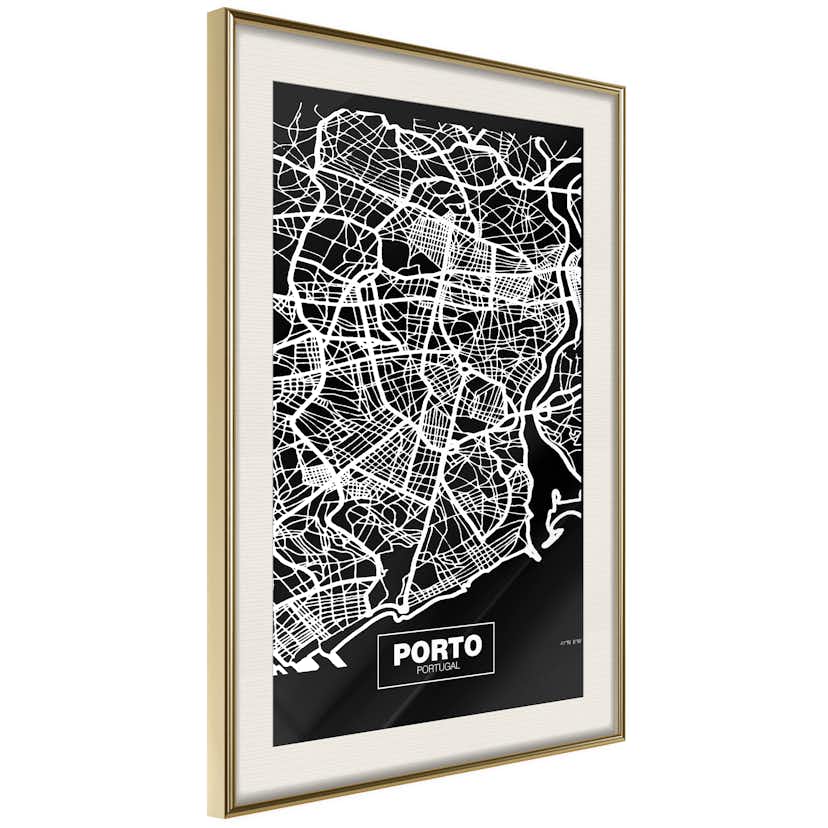 Poster Artgeist Affisch Negative Map Porto
