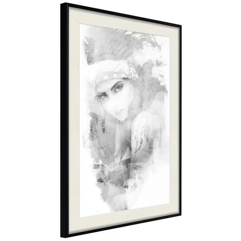 Poster Artgeist Affisch Ethnic Look Svart/Vit