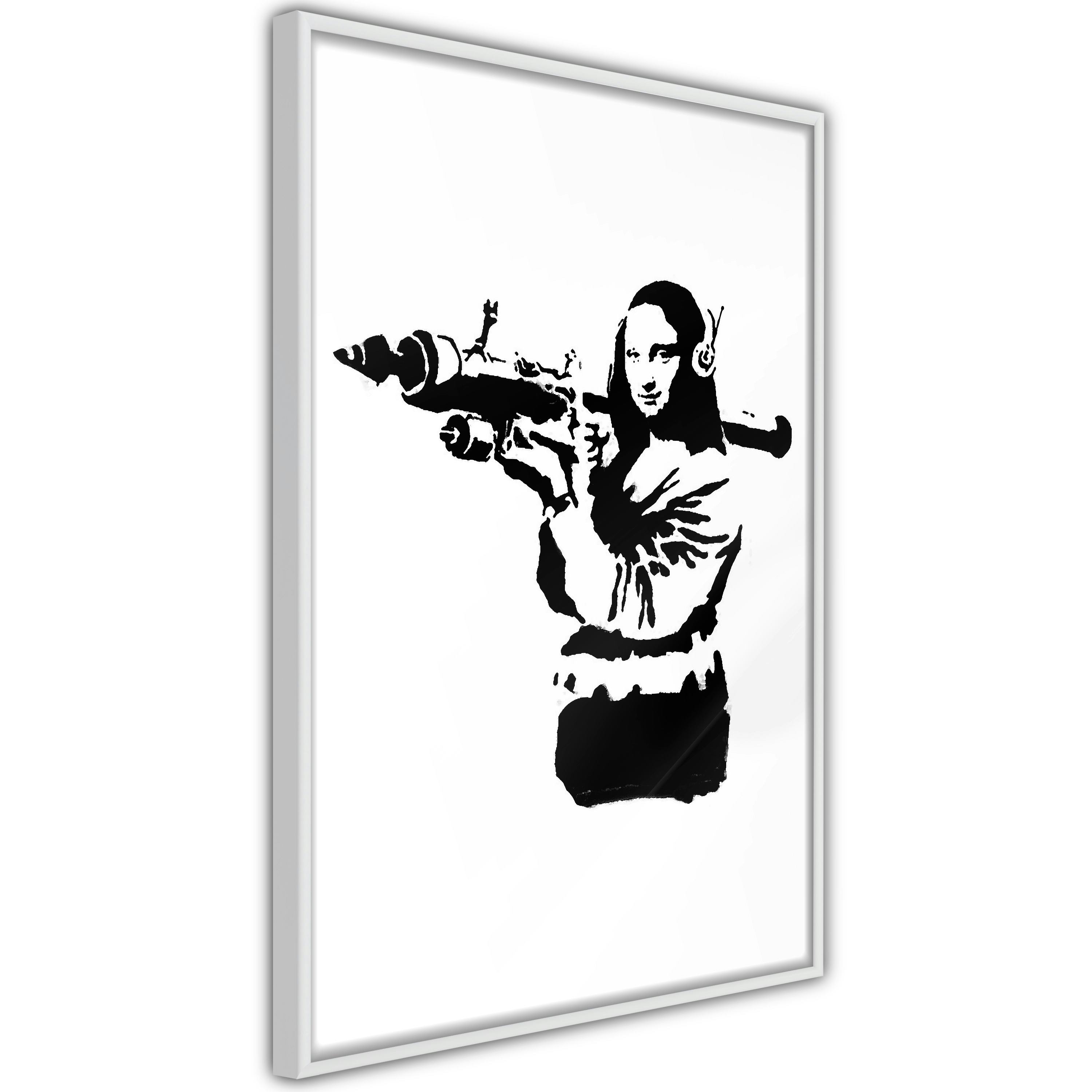 Poster Artgeist Affisch Banksy Mona Lisa with Rocket Launcher