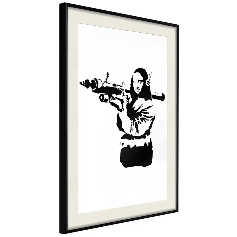 Poster Artgeist Affisch Banksy Mona Lisa with Rocket Launcher
