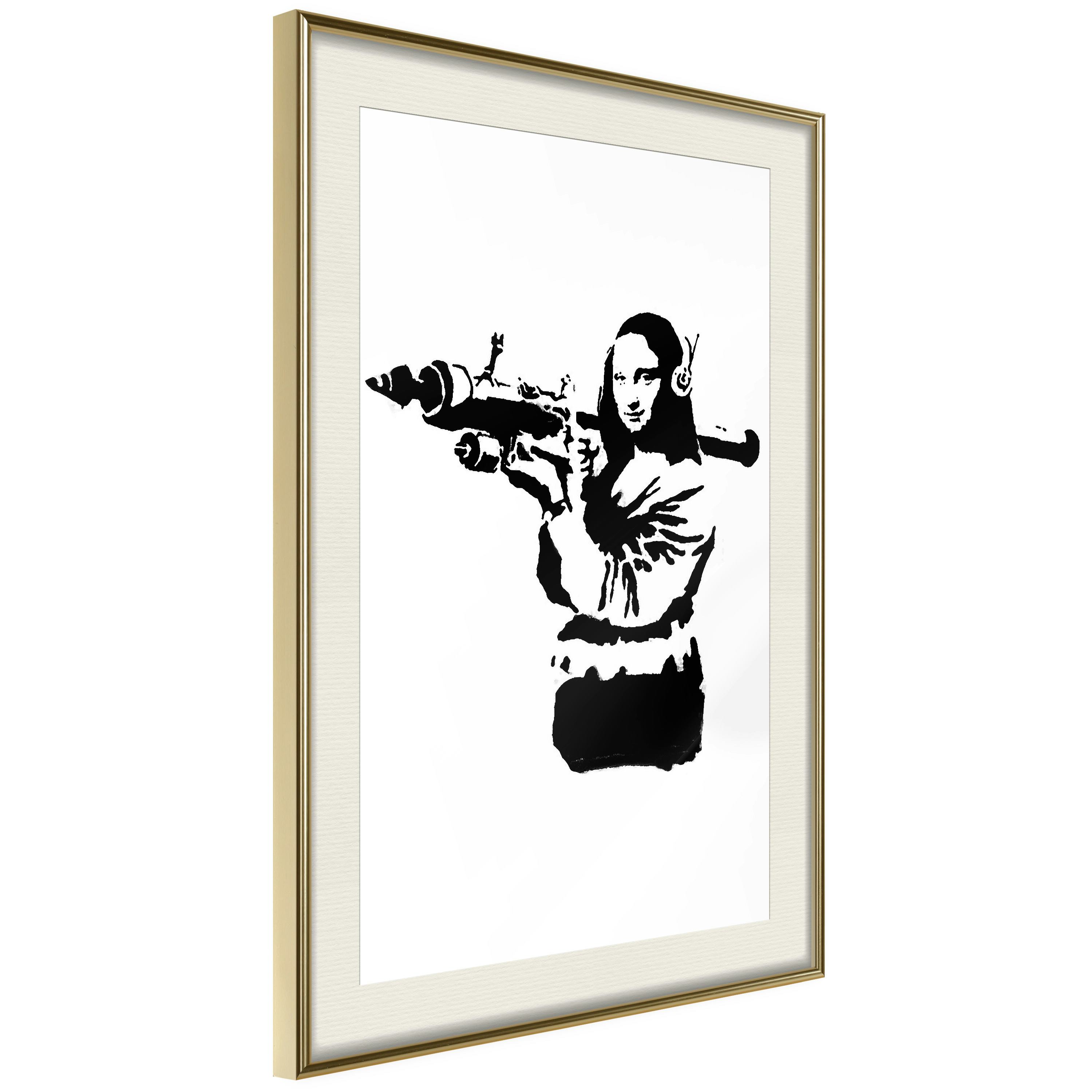 Poster Artgeist Affisch Banksy Mona Lisa with Rocket Launcher