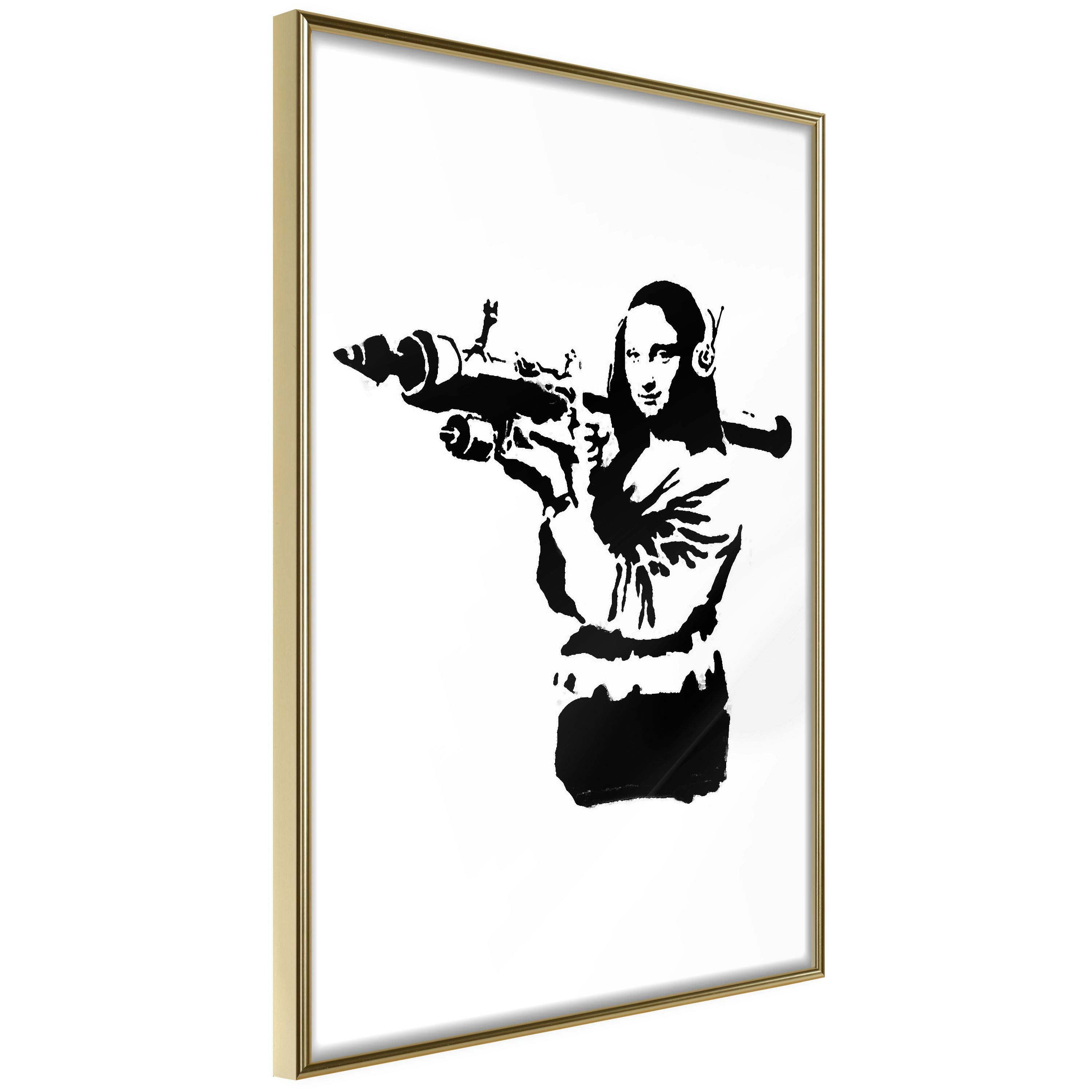 Poster Artgeist Affisch Banksy Mona Lisa with Rocket Launcher