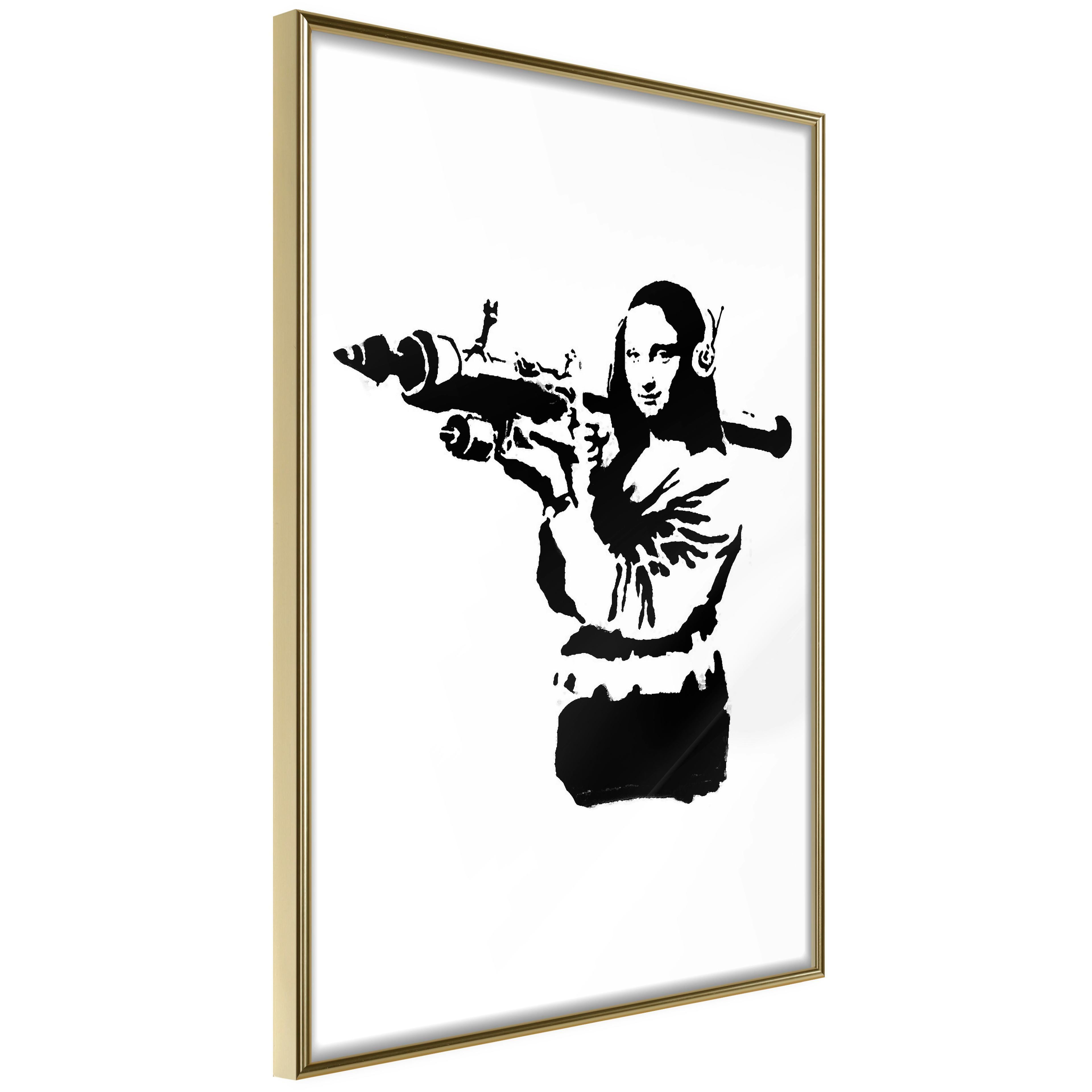 Poster Artgeist Affisch Banksy Mona Lisa with Rocket Launcher