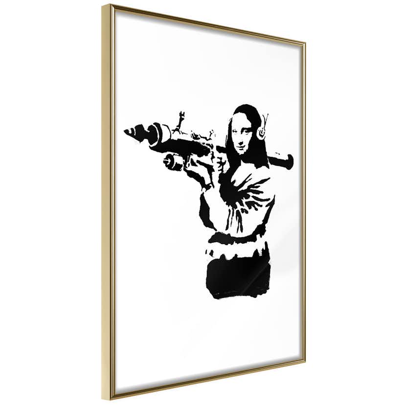 Poster Artgeist Affisch Banksy Mona Lisa with Rocket Launcher