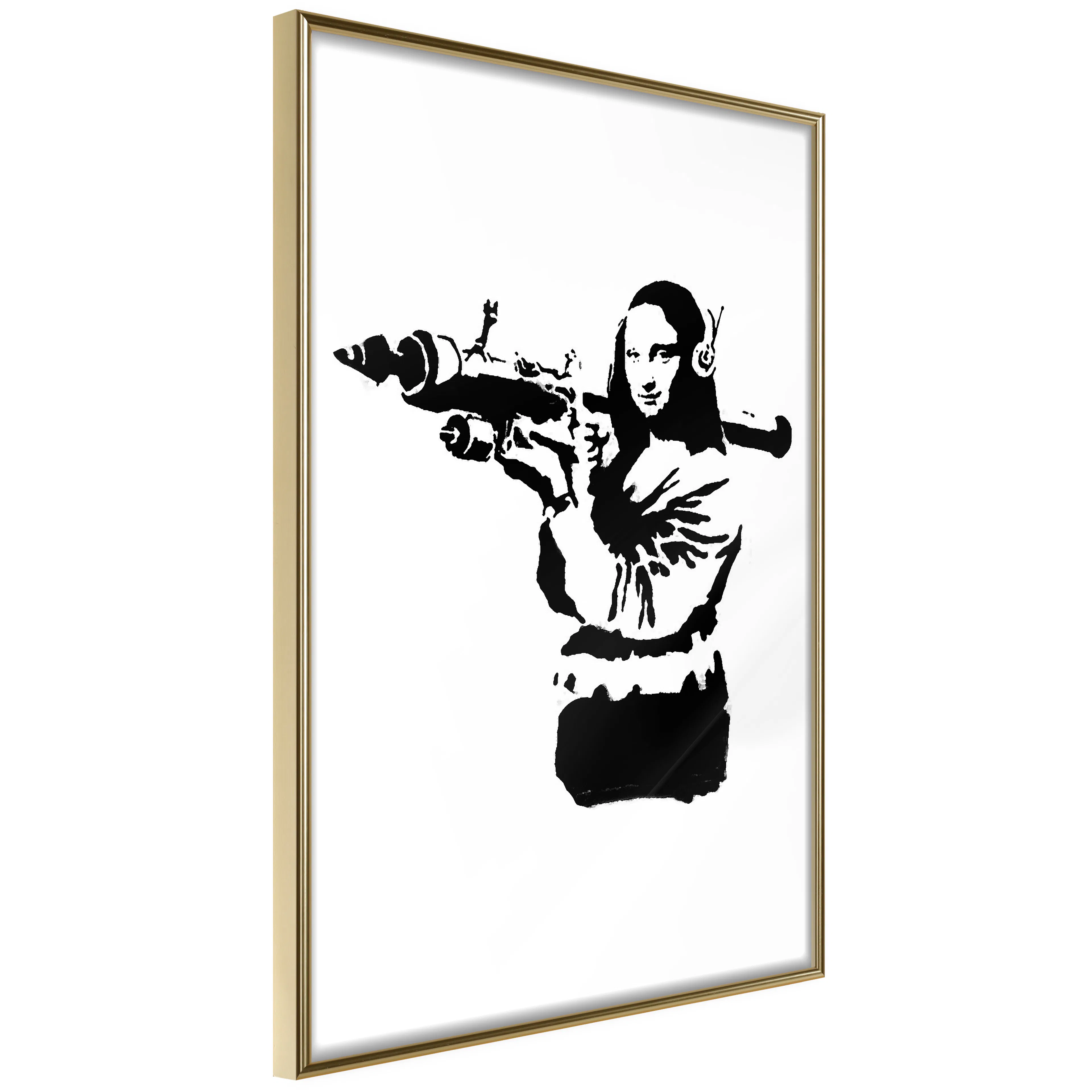 Poster Artgeist Affisch Banksy Mona Lisa with Rocket Launcher