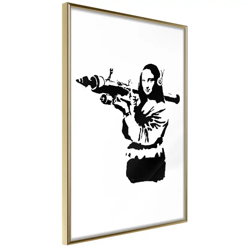 Poster Artgeist Affisch Banksy Mona Lisa with Rocket Launcher
