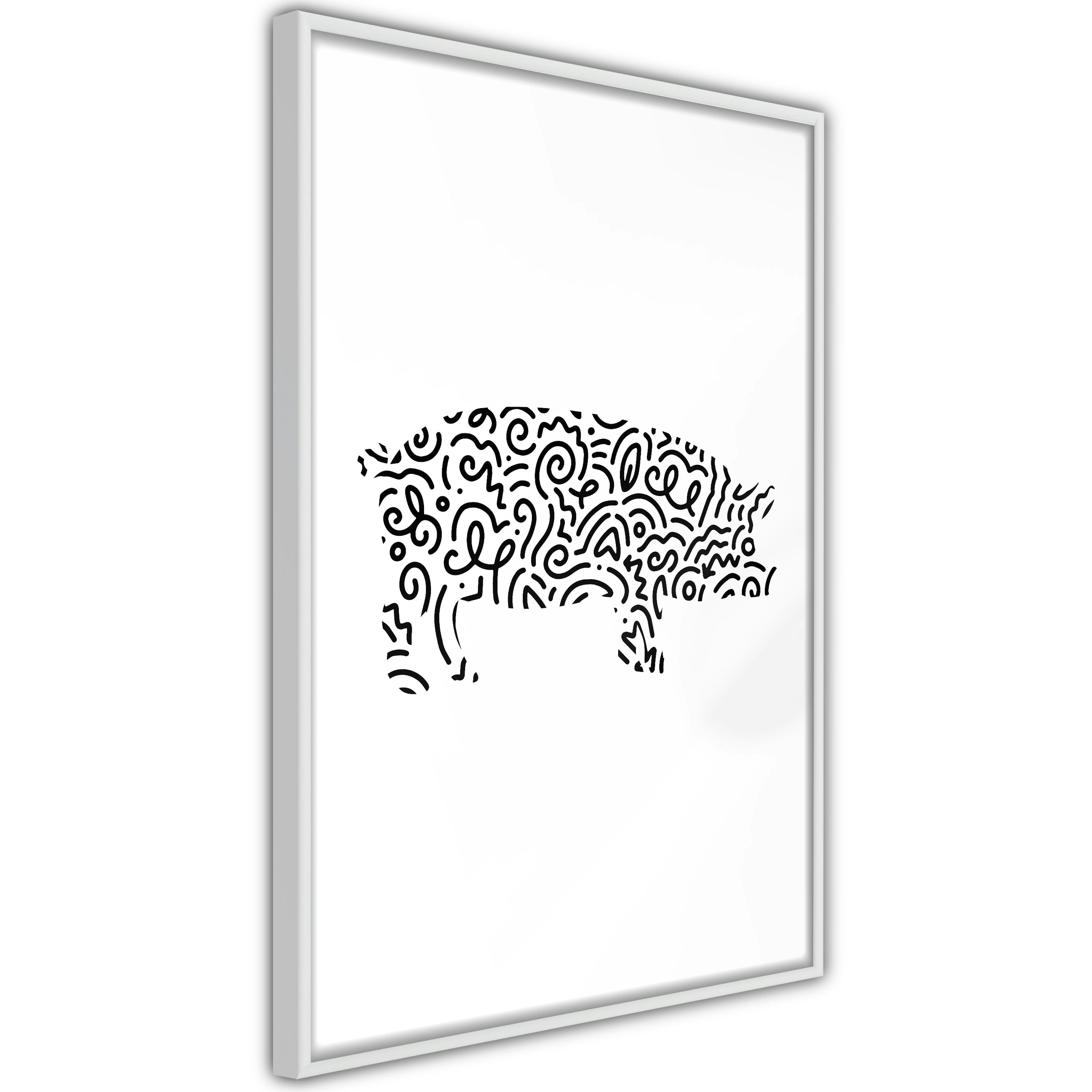 Poster Artgeist Affisch Black and White Piggy