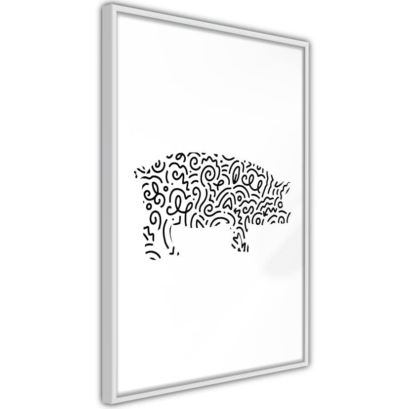 Poster Artgeist Affisch Black and White Piggy