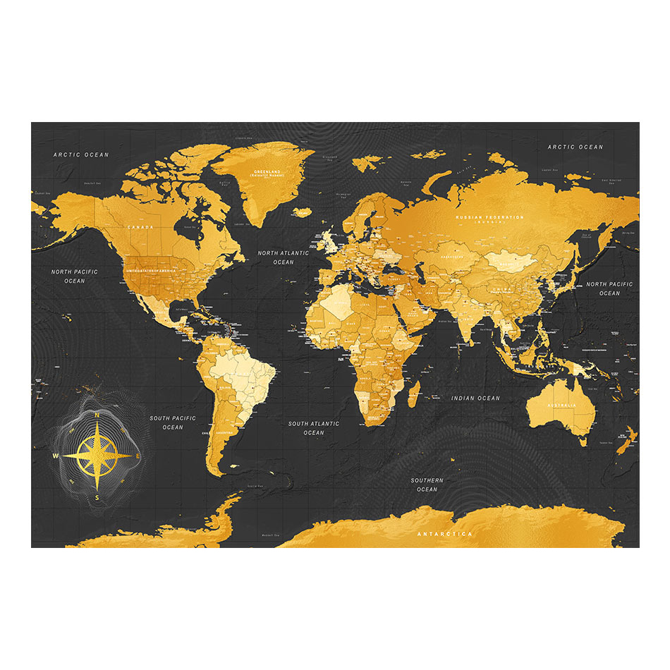 Fototapet Arkiio Map Golden World