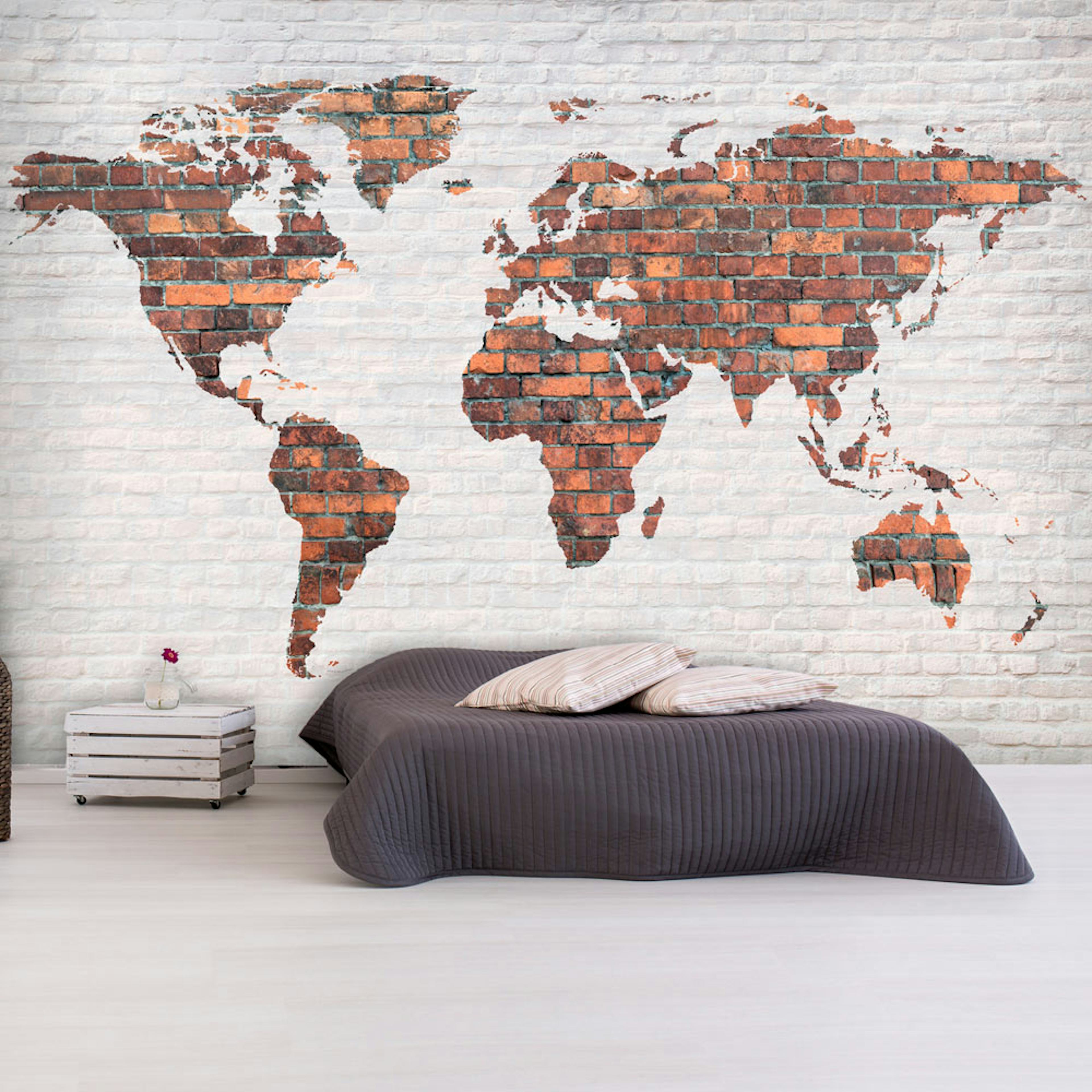 Fototapet Arkiio World Map: Brick Wall