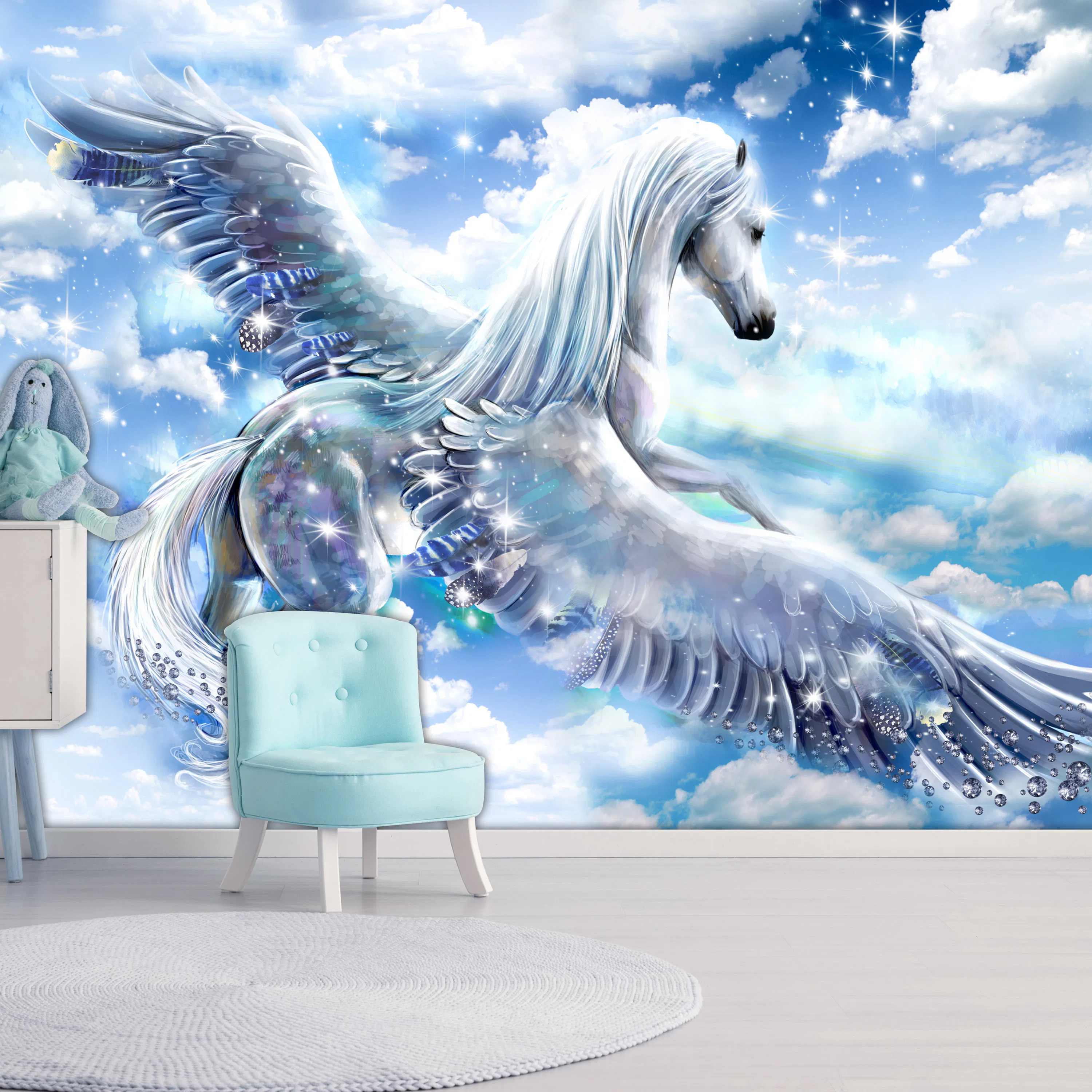 Fototapet Arkiio Självhäftande Pegasus Blue
