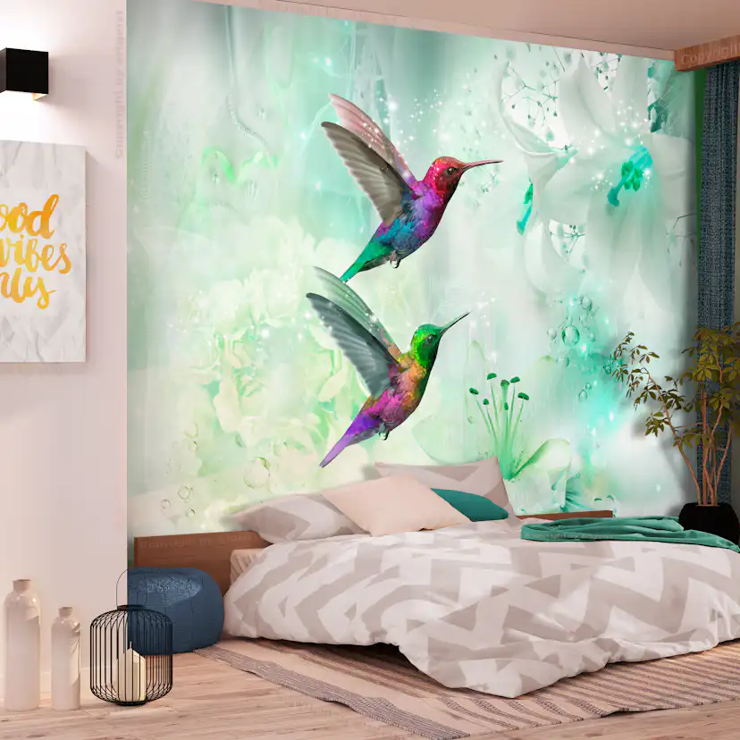 Fototapet Arkiio Colourful Hummingbirds Green