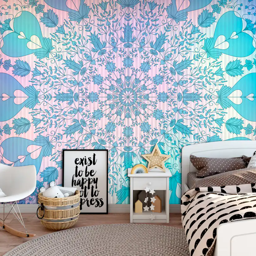 Fototapet Arkiio Självhäftande Girly Mandala Blue