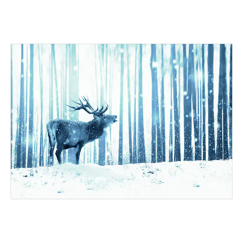 Fototapet Arkiio Deer in the Snow (Blue)