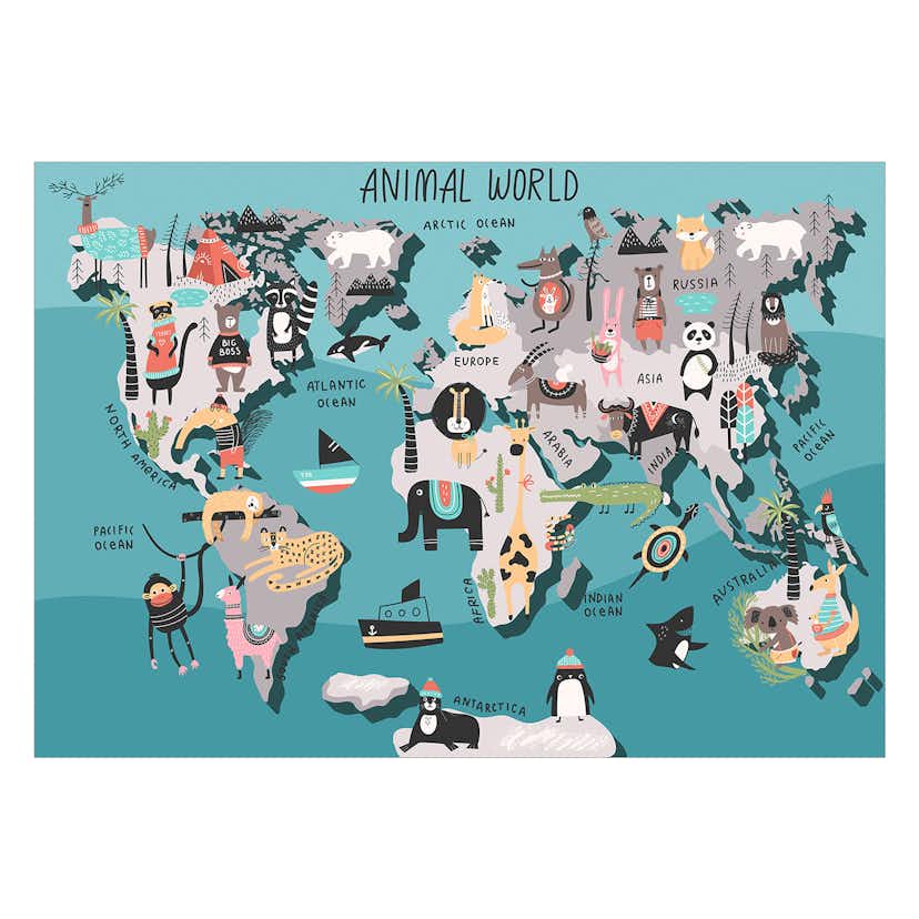 Fototapet Arkiio Animal Map
