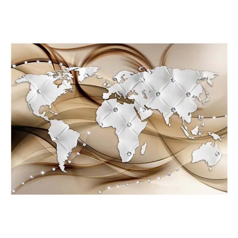 Fototapet Arkiio World Map White & Diamonds