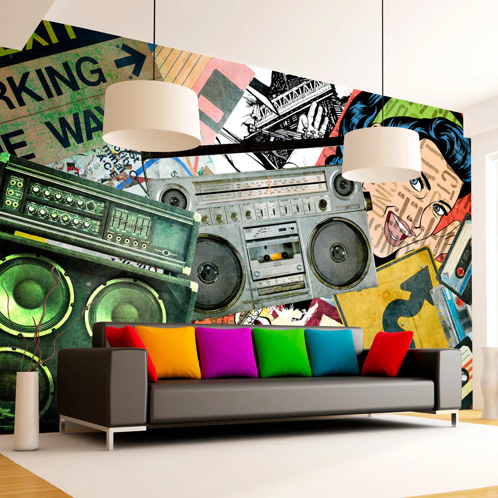 Fototapet Arkiio Självhäftande Graffiti Girl