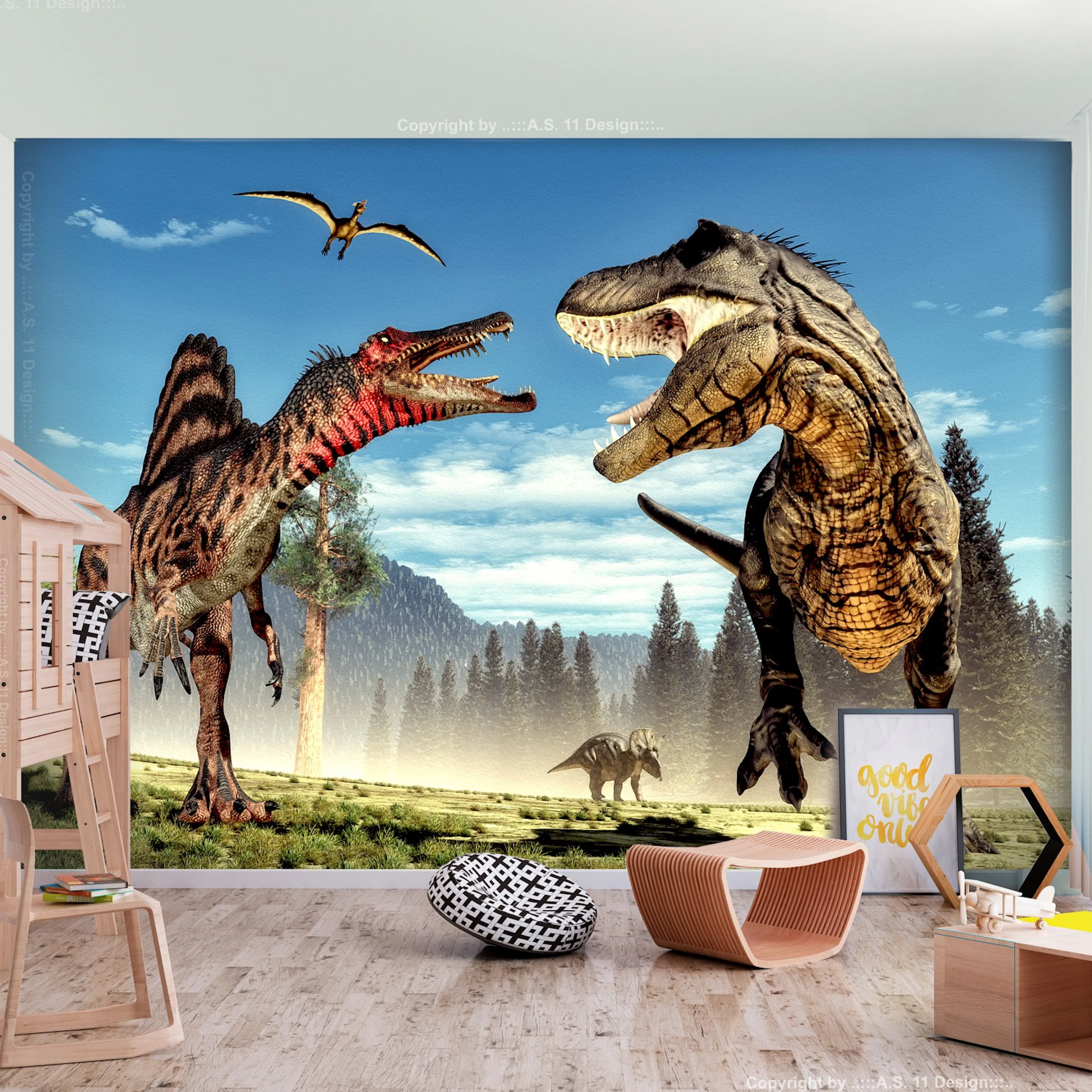 Fototapet Arkiio Fighting Dinosaurs