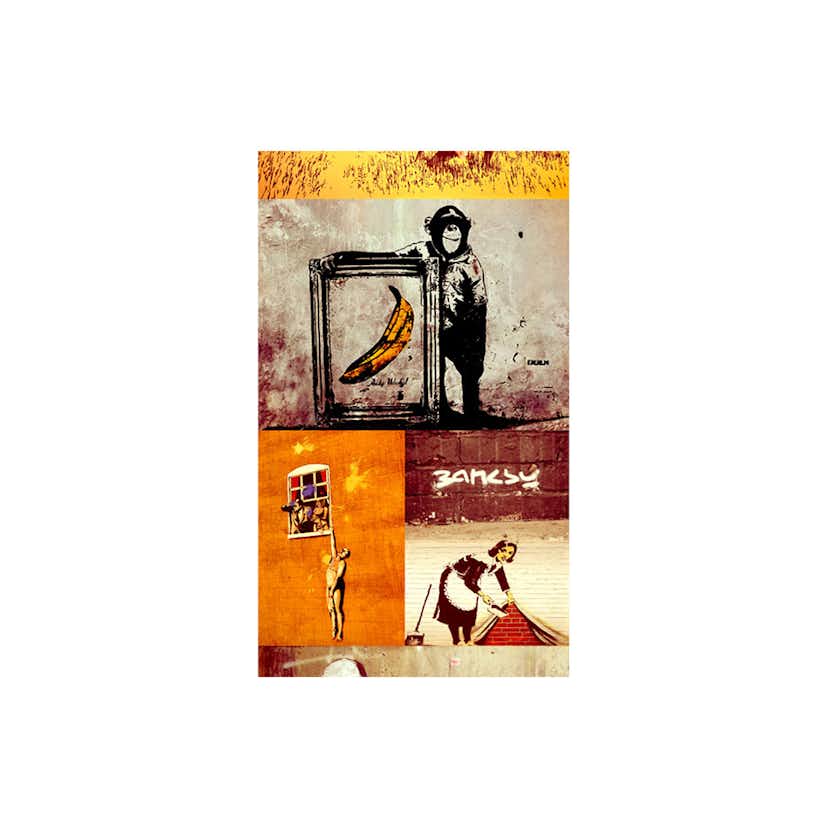Fototapet Arkiio Collage Banksy 50x1000 cm