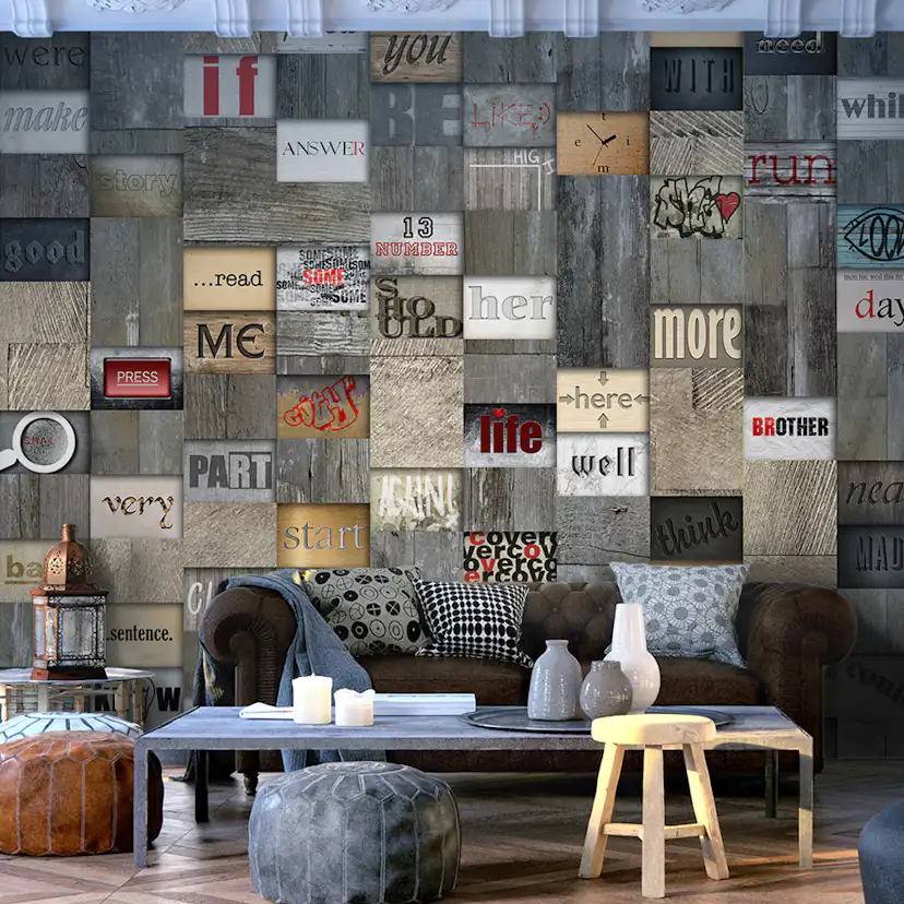 Fototapet Arkiio Wooden Inscription 50x1000 cm