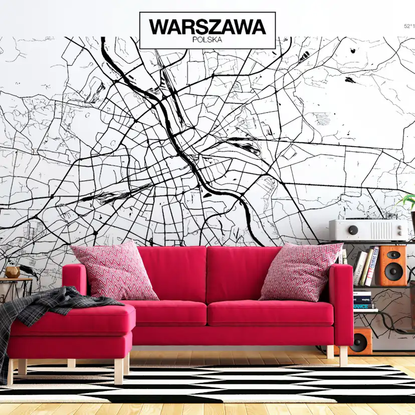 Fototapet Arkiio Warsaw Map