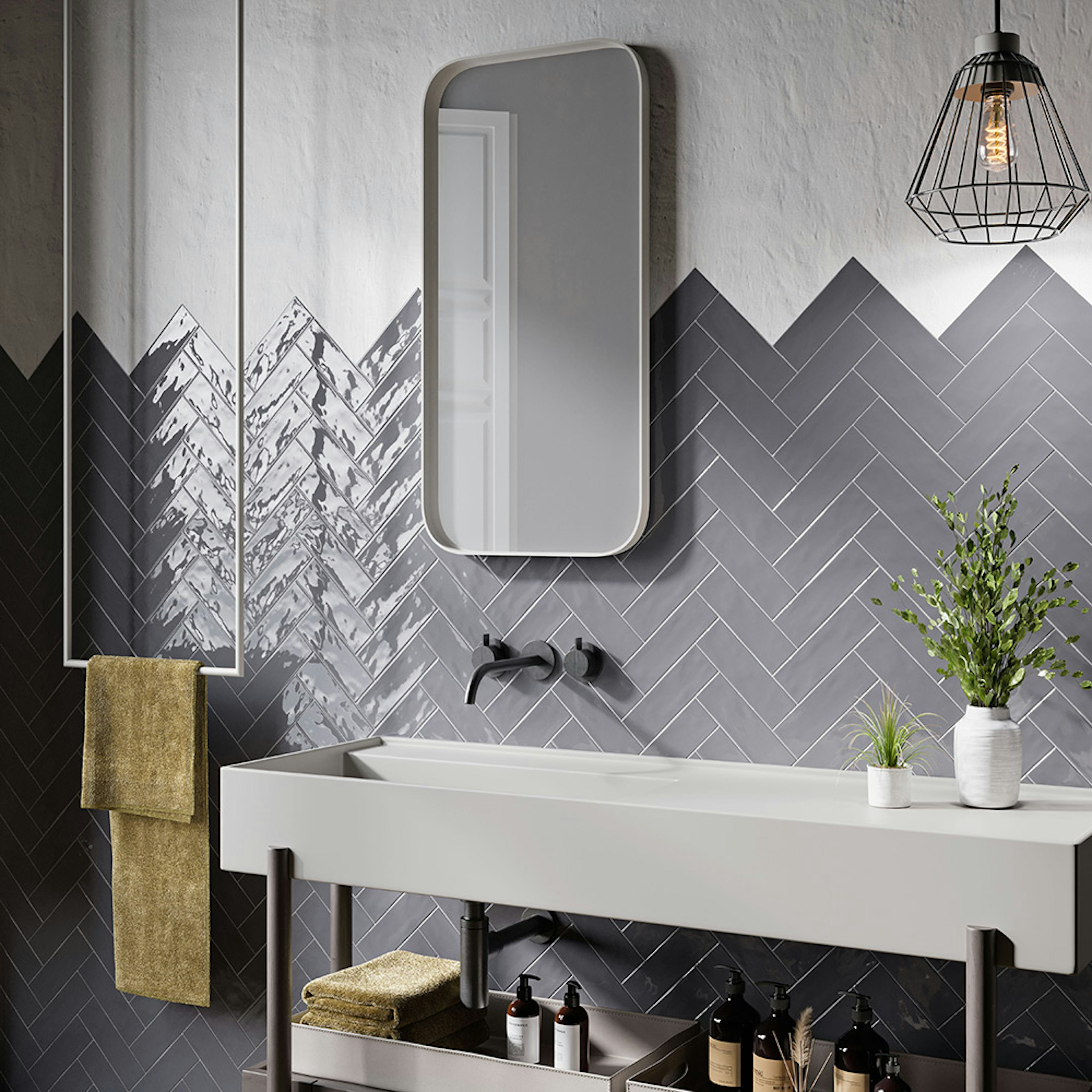 Kakel Tenfors Lineo Grey Blank 6,5x20 cm