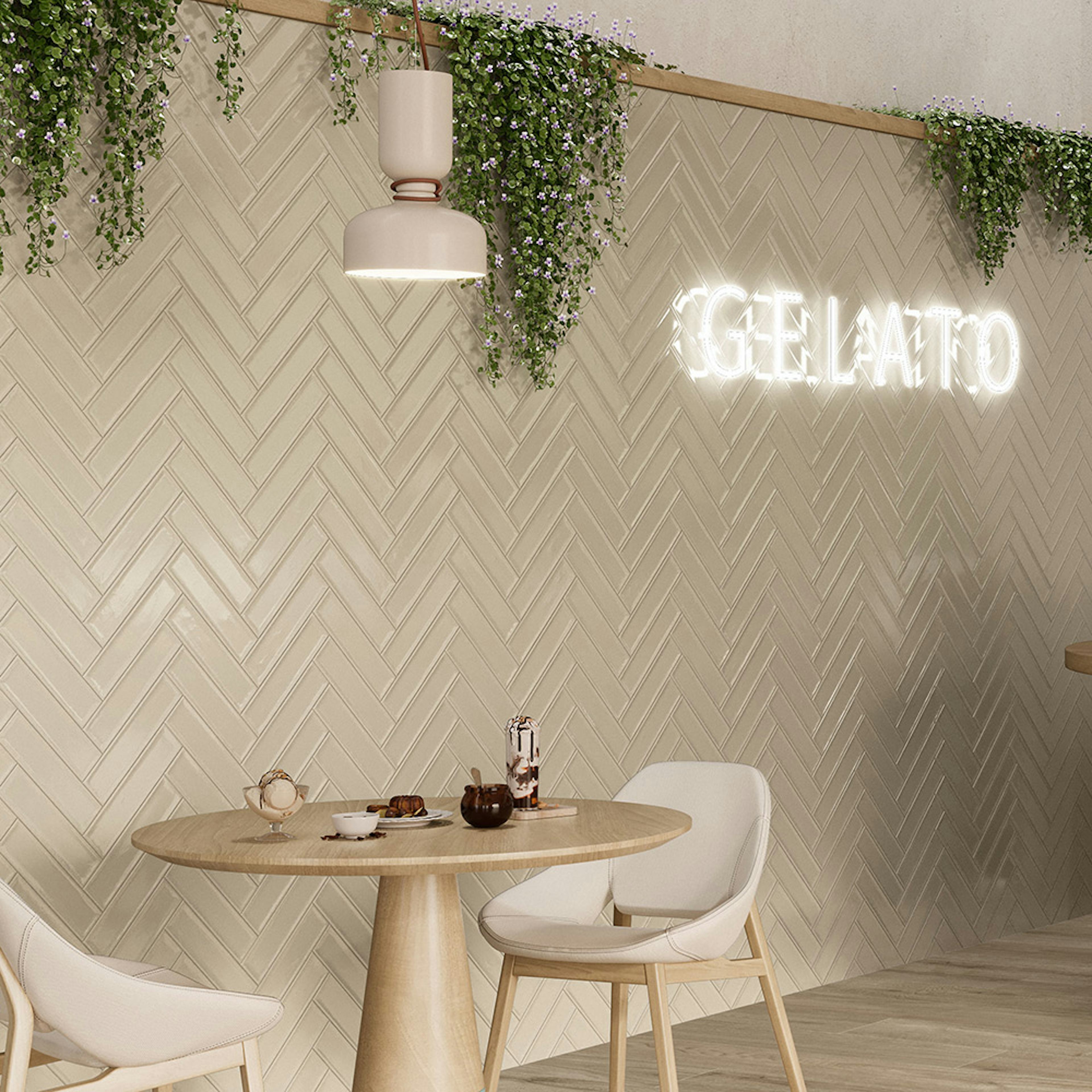 Kakel Tenfors Jewell Ivory Blank 7,5x30 cm