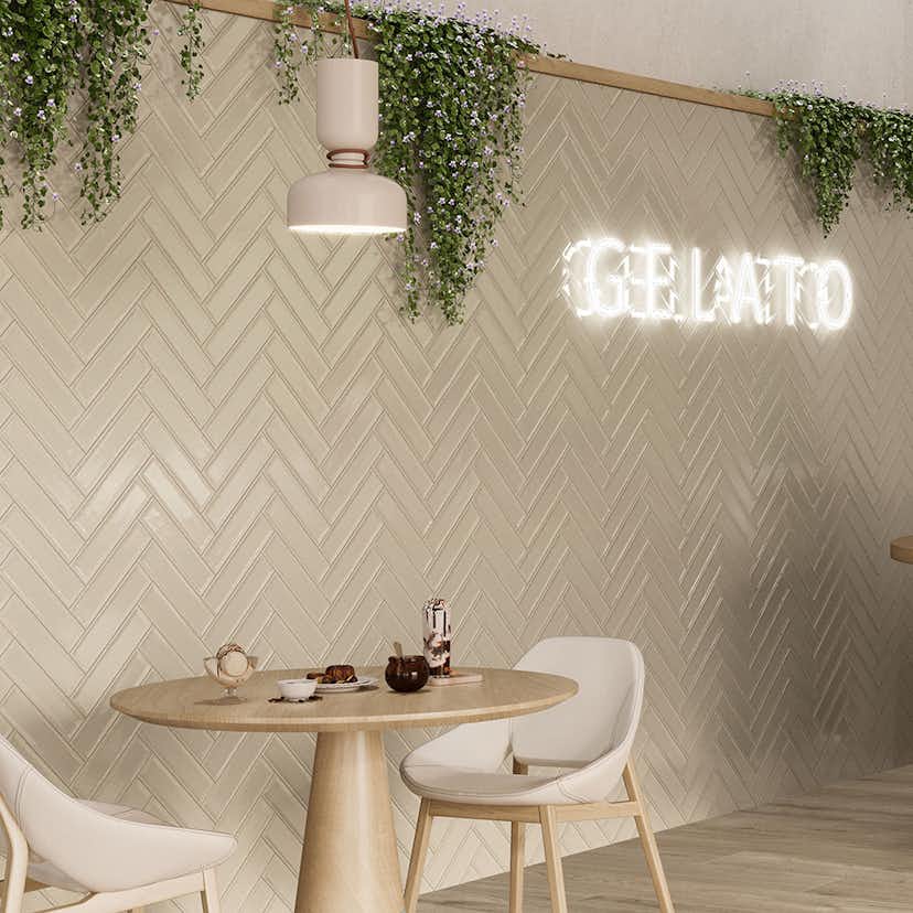 Kakel Tenfors Jewell Ivory Blank 7,5x30 cm