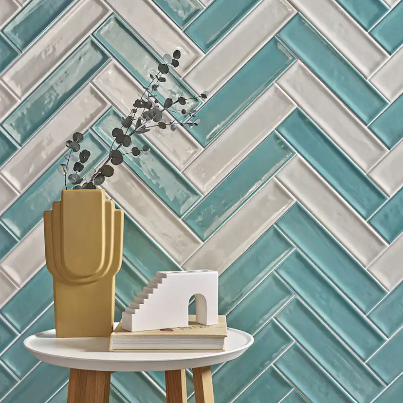 Kakel Tenfors Jewell Sky Blank 7,5x30 cm