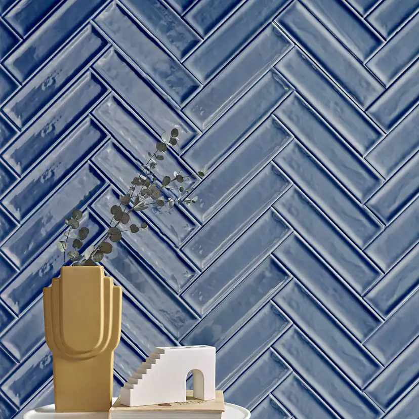 Kakel Tenfors Jewell Blue Blank 7,5x30 cm