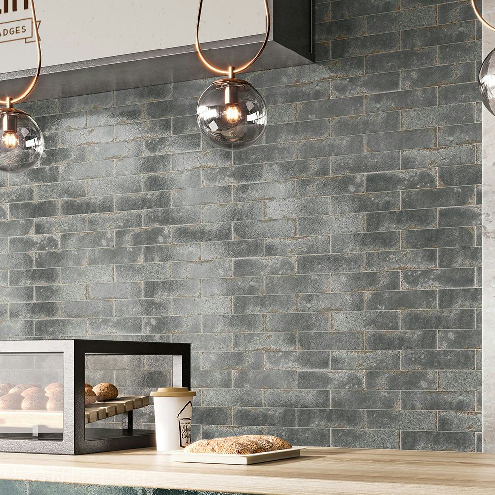 Kakel Tenfors Vibrant Grey Blank 7x28 cm