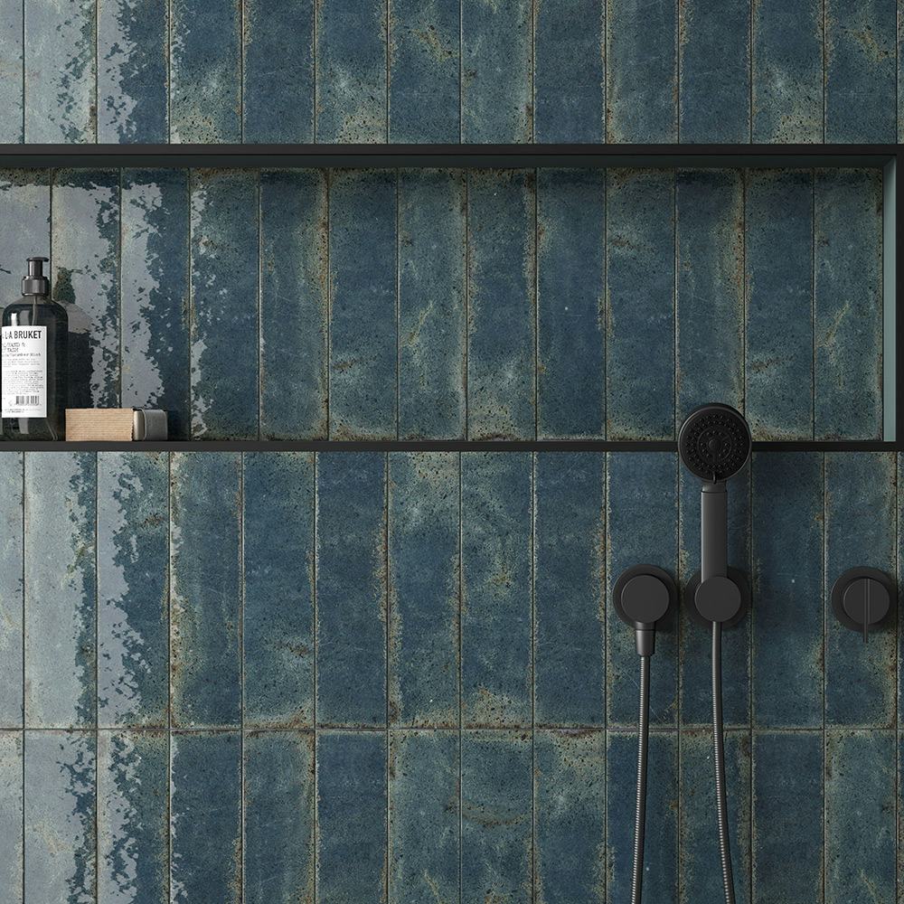 Kakel Tenfors Vibrant Blue Blank 7x28 cm