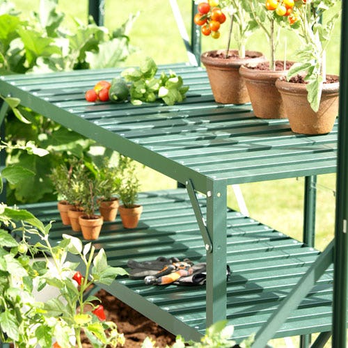 Aluminiumbord Vitavia med Hylla