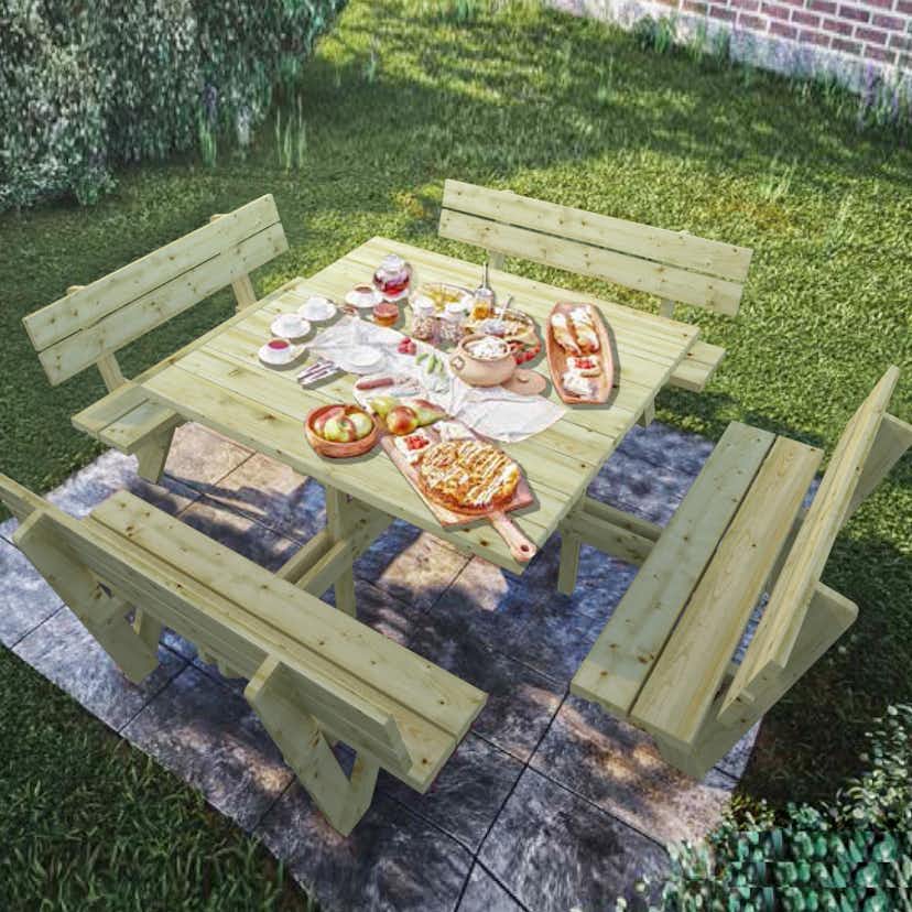 Picknickbord Palmako Arthur med Ryggstöd Utomhus