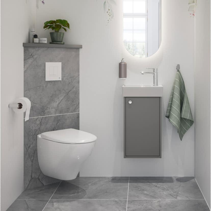 Vägghängd Toalettstol Gustavsberg Nautic All In One 1530 Komplett