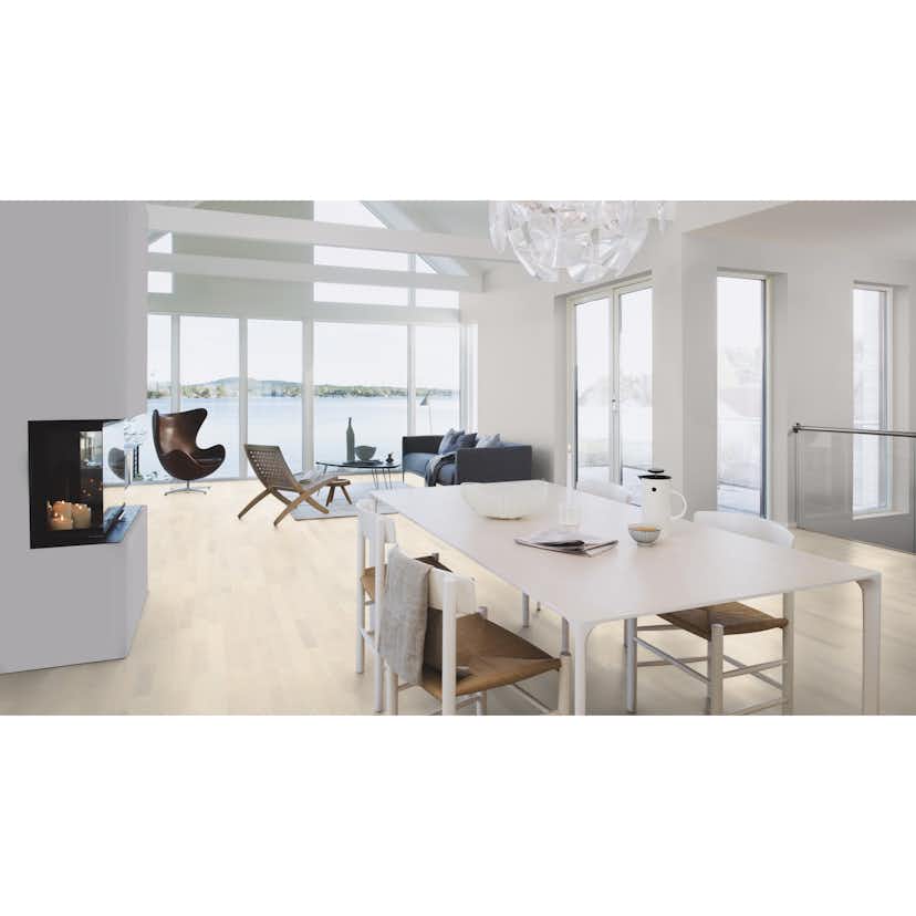 Parkettgolv Boen Ask Andante Vit Live Pure Ultra Matt Lack 3-Stav