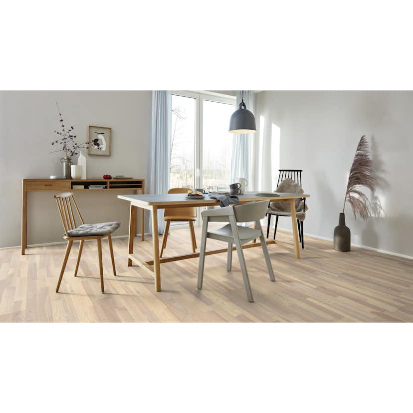 Parkettgolv Boen Ask Marcato Vit Live Matt Lack 3-Stav