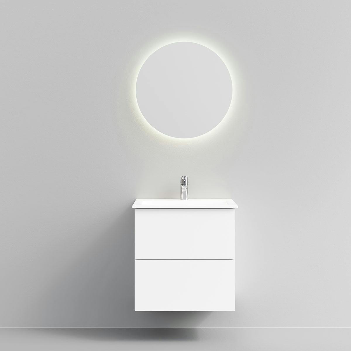 Tvättställsskåp Temal Astra med Tvättställ och Spegel Halo