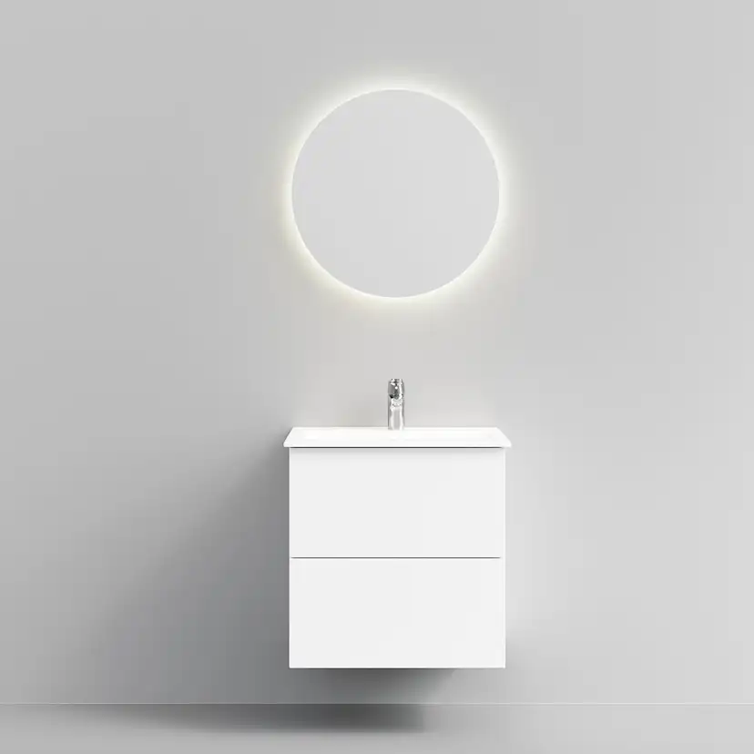 Tvättställsskåp Temal Astra med Tvättställ och Spegel Halo