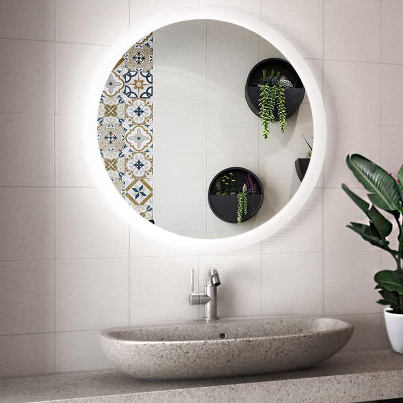 Spegel Vidi Atum Rund med LED-belysning