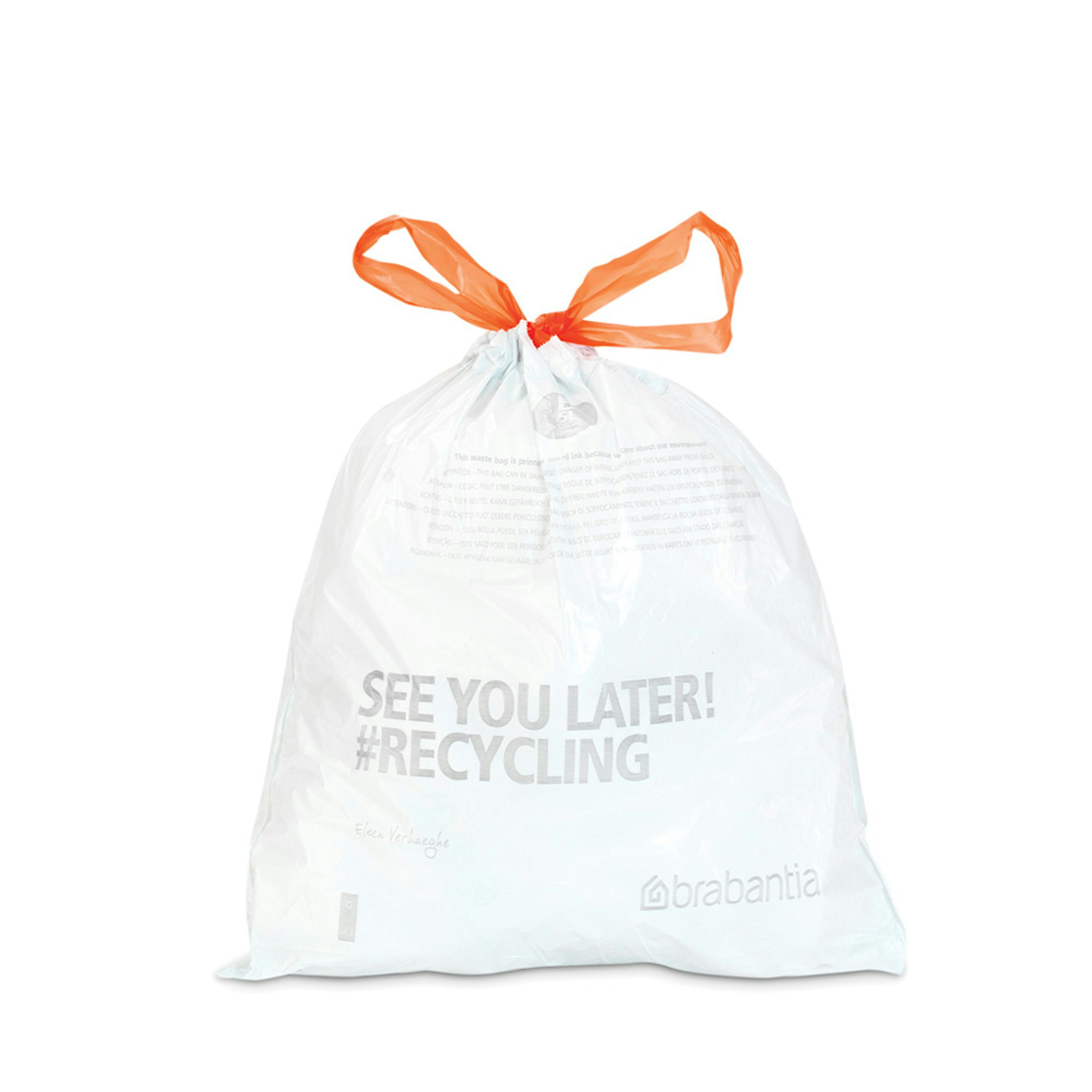 Avfallspåsar Brabantia 5L Vit Plastpåse med Knytband