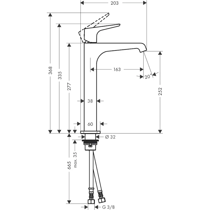 Tvättställsblandare Axor Citterio E 250 Hög