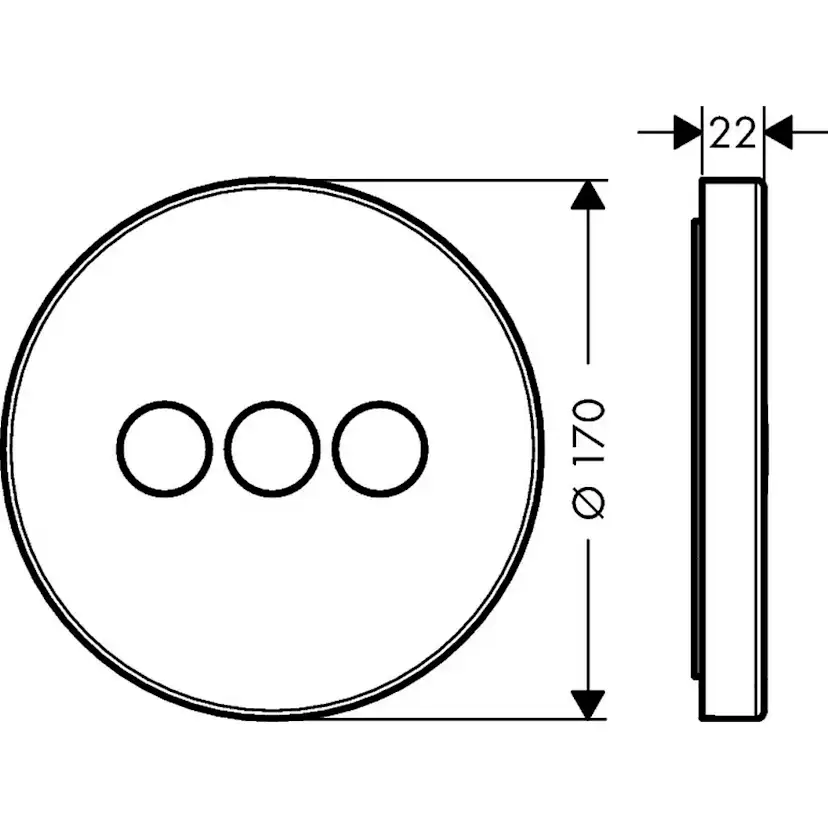 Inbyggnadsblandare Axor ShowerSelect Rund 3-utlopp