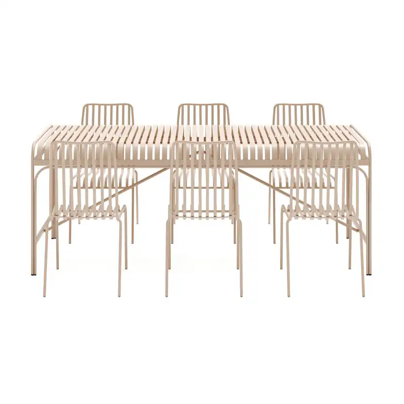 Matgrupp Comfort Garden Jarva Stor Matgrupp Utomhus 200 cm med 6 stolar i metall