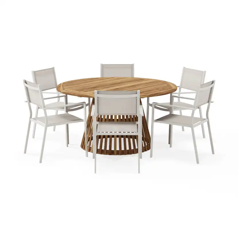 Matgrupp Comfort Garden Lakenview Matbord Rund 150 med 6 Las Vegas Karmstolar